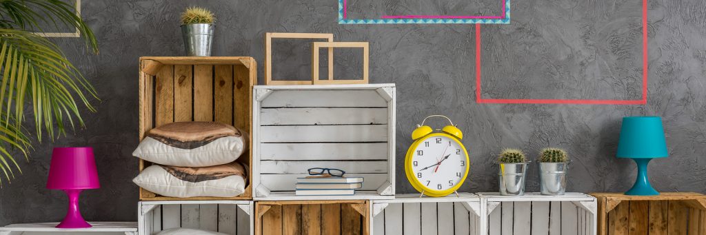 Rack Made From Wooden Boxes
