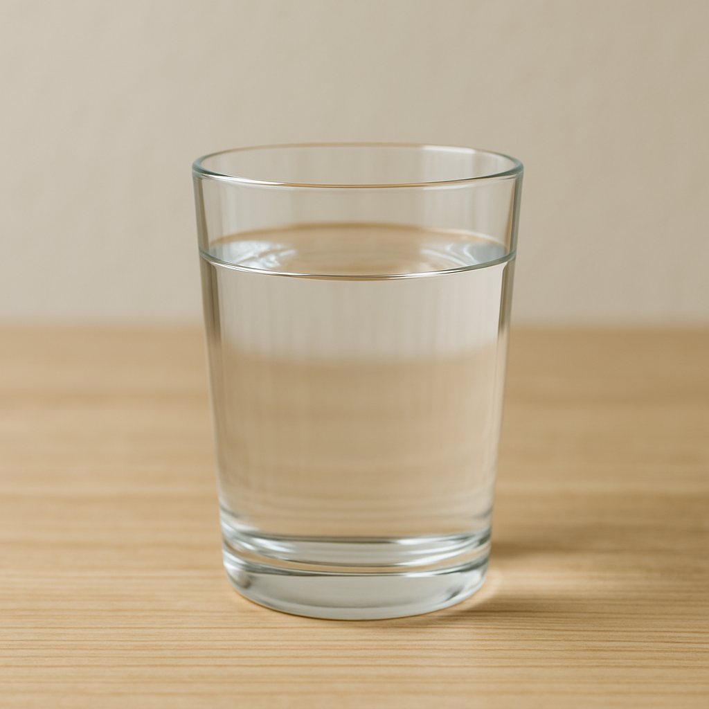a glass of drinking water