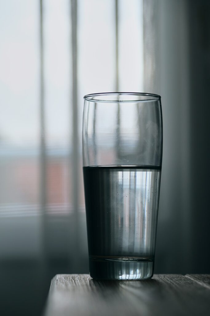a glass of alkaline water