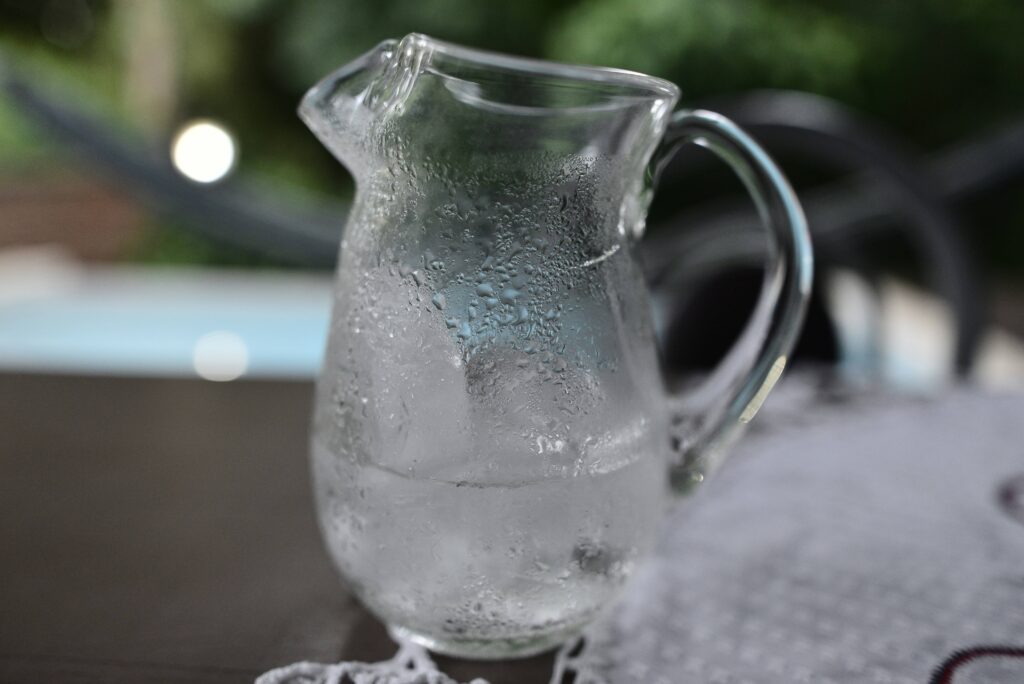 a jug full of cold water