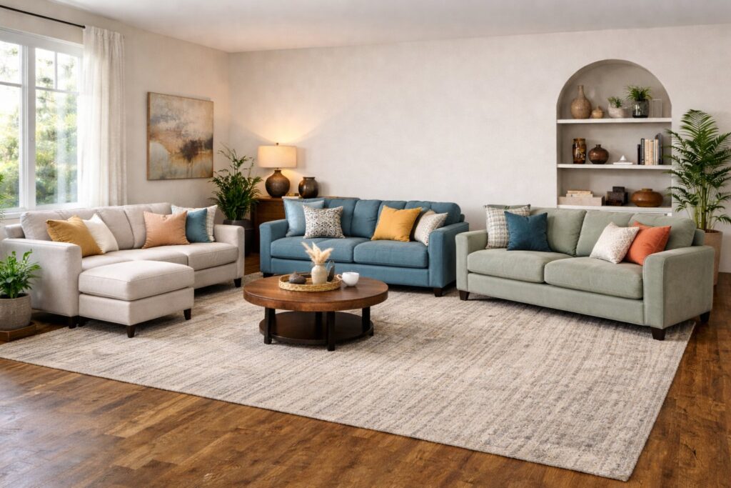 different types of fabric sofa