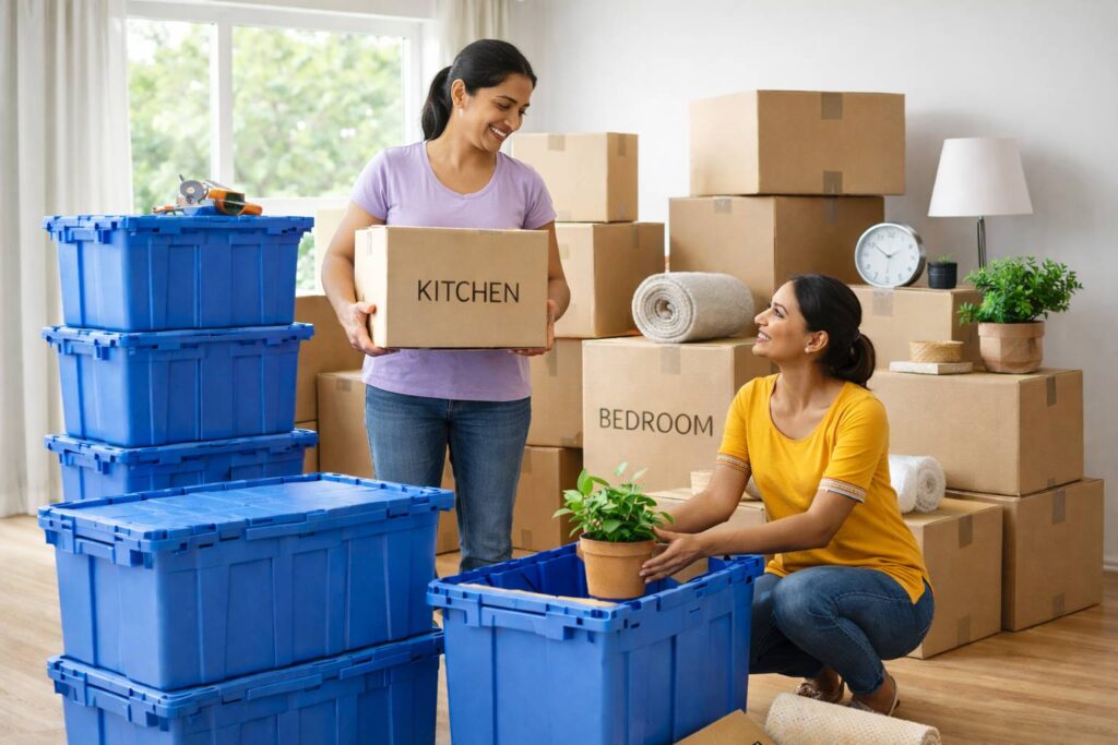 plastic bins vs cardboard boxes
