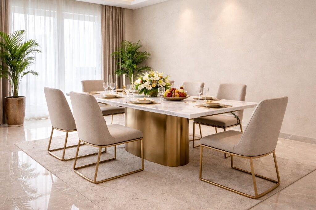 dining table and chairs on rent in noida