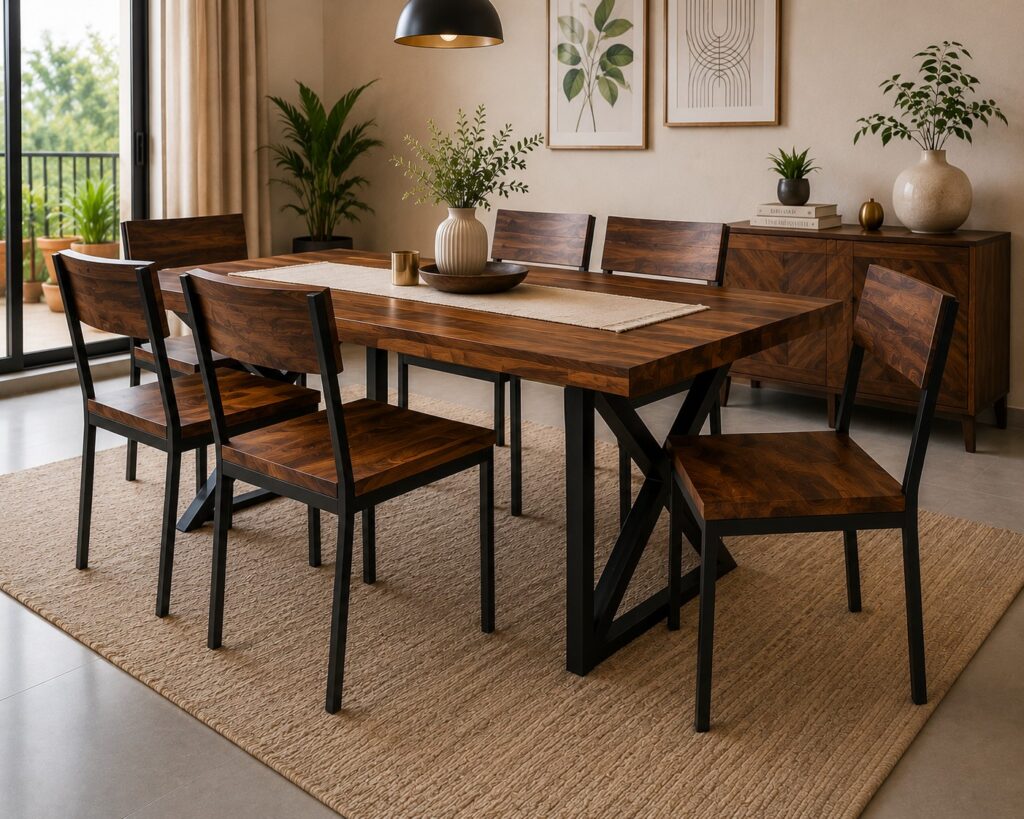 dining table and chairs on rent