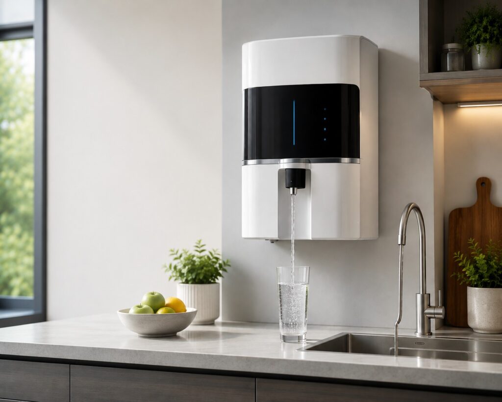 a water purifier rental in a kitchen
