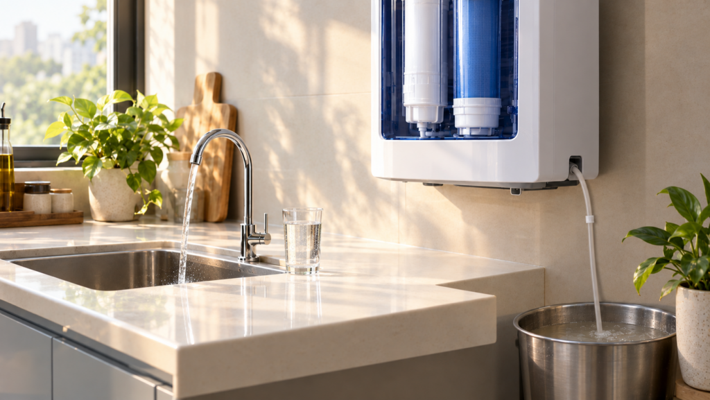 an ro water purifier and its reject water